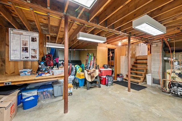 55 Honey Hill Rd, Hinesburg, VT 05461 - unfinished basement with stairs and a heating unit