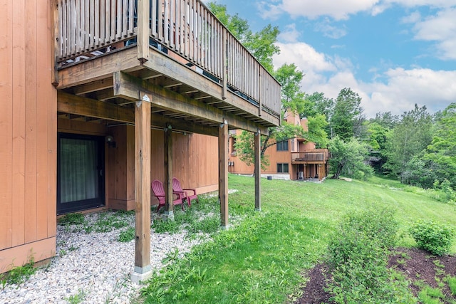 46 Willows Way Unit 5, Peru, VT 05152 - view of green lawn with a wooden deck
