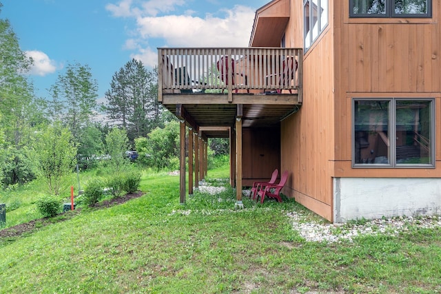 46 Willows Way Unit 5, Peru, VT 05152 - view of green lawn with a wooden deck