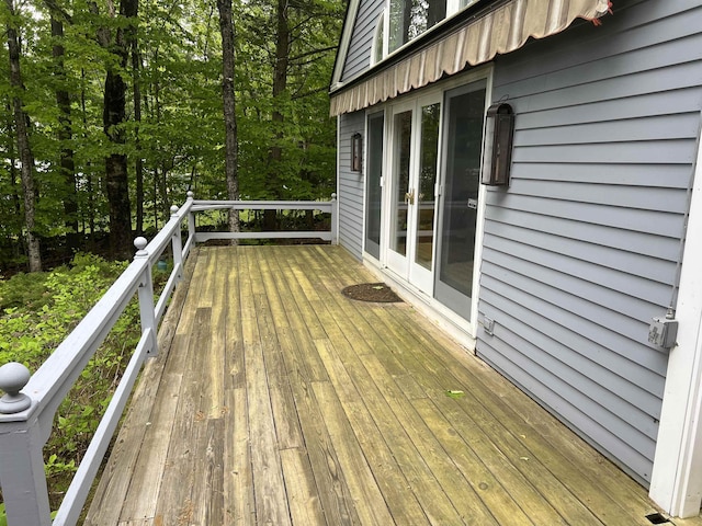 87 Chase Point Rd, Tuftonboro, NH 03853 - wooden deck with french doors
