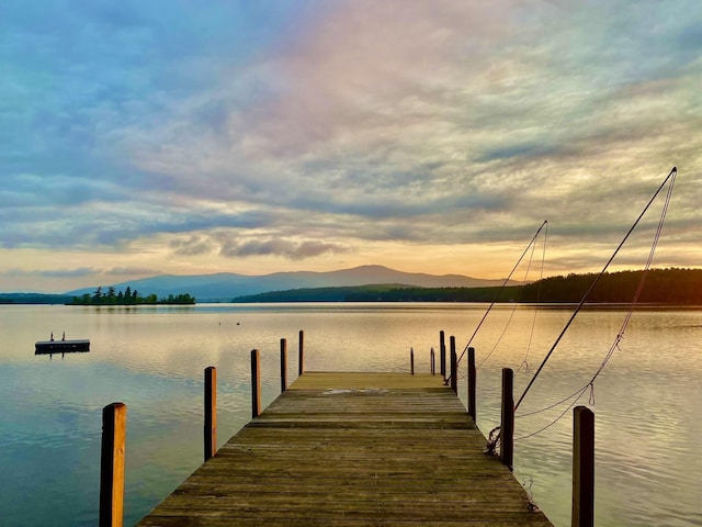 87 Chase Point Rd, Tuftonboro, NH 03853 - dock featuring a water and mountain view