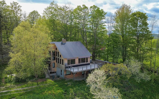 304 Green Bay Loop, Peacham, VT 05862 - view from above of property with a heavily wooded area