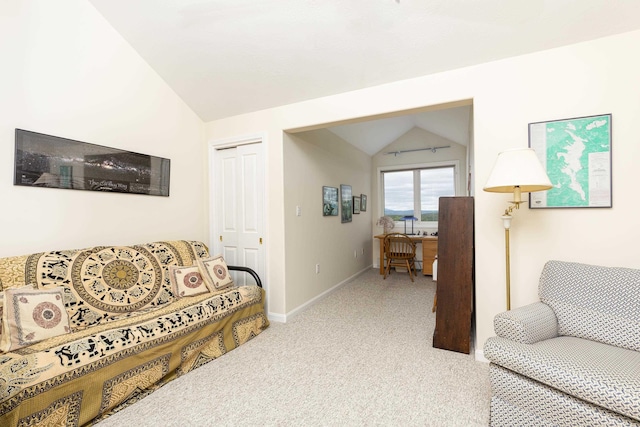 24 N Peak Vlg, Newbury, NH 03255 - carpeted living room with vaulted ceiling and baseboards