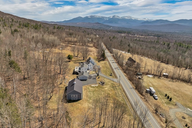 959 Presidential Hwy, Jefferson, NH 03583 - aerial view of property and surrounding area with a mountain backdrop and a forest