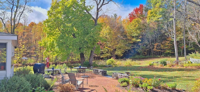 499 Andover Rd, New London, NH 03257 - view of community with a lawn and a patio