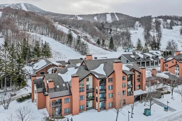 73 Alpine Dr Unit C211, Killington, VT 05751 - snowy aerial view featuring a mountain view