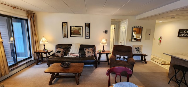 73 Alpine Dr Unit C211, Killington, VT 05751 - carpeted living area with plenty of natural light, electric panel, and baseboard heating