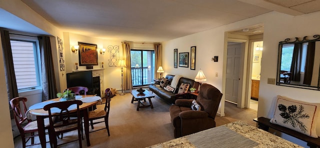 73 Alpine Dr Unit C211, Killington, VT 05751 - living area with a fireplace and carpet