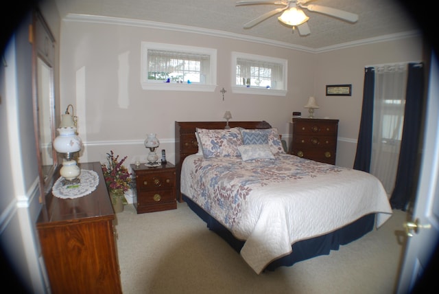 57 Farrants Pt, Newport City, VT 05855 - bedroom featuring carpet, crown molding, and ceiling fan