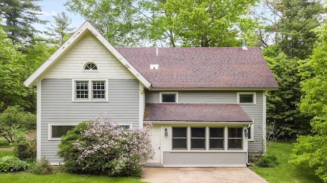 379 Swallow Hill Rd, Pownal, VT 05261 - view of front facade featuring a patio and a shingled roof