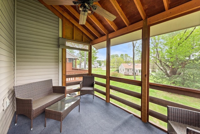 11 Village W Dr Unit 5, Bristol, NH 03222 - sunroom / solarium featuring ceiling fan