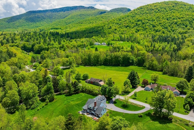 543 Lower Hollow Rd, Dorset, VT 05251 - drone / aerial view of a forest and a mountain backdrop