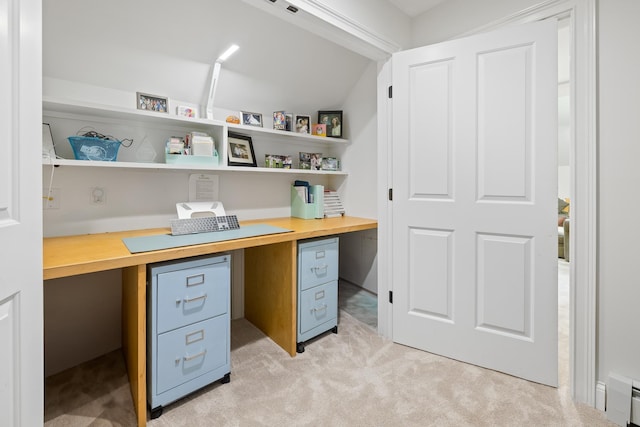 543 Lower Hollow Rd, Dorset, VT 05251 - office space featuring built in study area, light carpet, and a baseboard heating unit