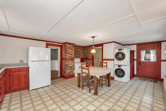 31 Prospect St, Franklin, NH 03235 - dining room with estacked washer and dryer and light floors