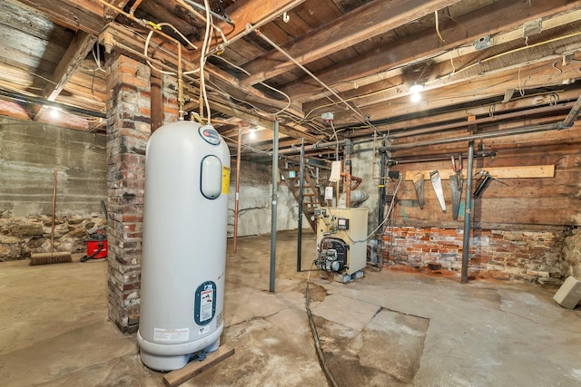 31 Prospect St, Franklin, NH 03235 - unfinished basement featuring a heating unit and water heater