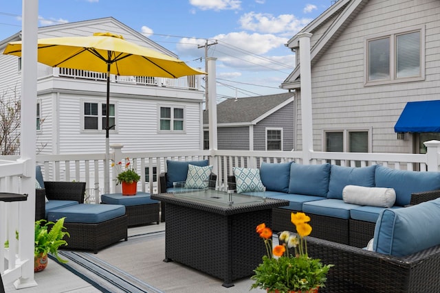 745 Ocean Blvd, Hampton, NH 03842 - wooden deck with an outdoor hangout area