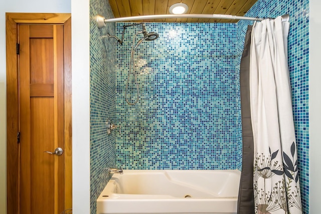 213 Singing Cedars Rd, Orwell, VT 05760 - bathroom with shower / bath combination with curtain
