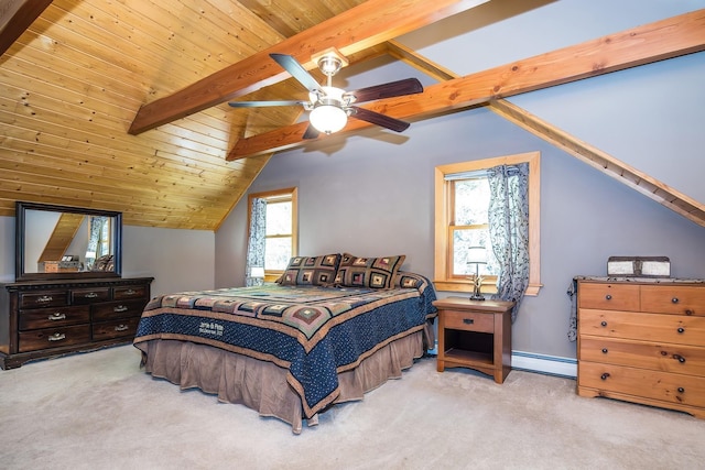 213 Singing Cedars Rd, Orwell, VT 05760 - bedroom with baseboard heating, carpet flooring, multiple windows, and a ceiling fan