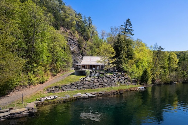 213 Singing Cedars Rd, Orwell, VT 05760 - water view featuring a forest