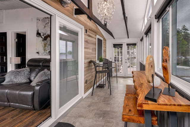 556 Weirs Blvd Unit 4, Laconia, NH 03246 - sunroom / solarium featuring french doors and a chandelier