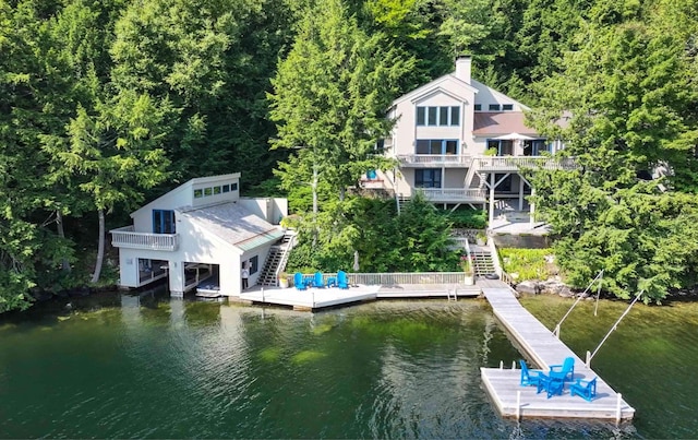75 Westwood Rd, Sunapee, NH 03782 - dock with stairway and a water view
