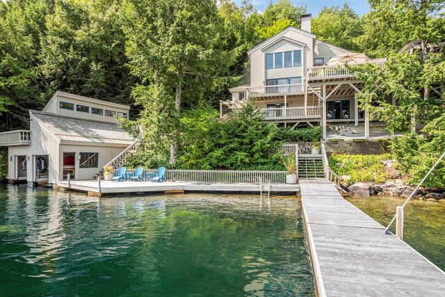 75 Westwood Rd, Sunapee, NH 03782 - dock area with a water view and stairs