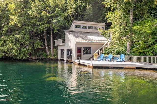 75 Westwood Rd, Sunapee, NH 03782 - dock featuring stairs and a deck with water view