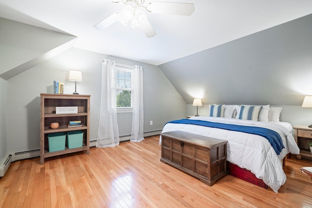 11 Beauchesne Dr, Hooksett, NH 03106 - bedroom with lofted ceiling, light wood finished floors, and a ceiling fan