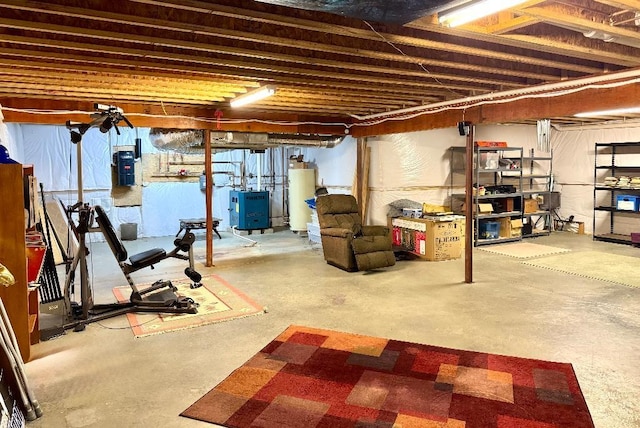 1 Stannard Dr, Essex, VT 05452 - unfinished basement featuring water heater and a heating unit