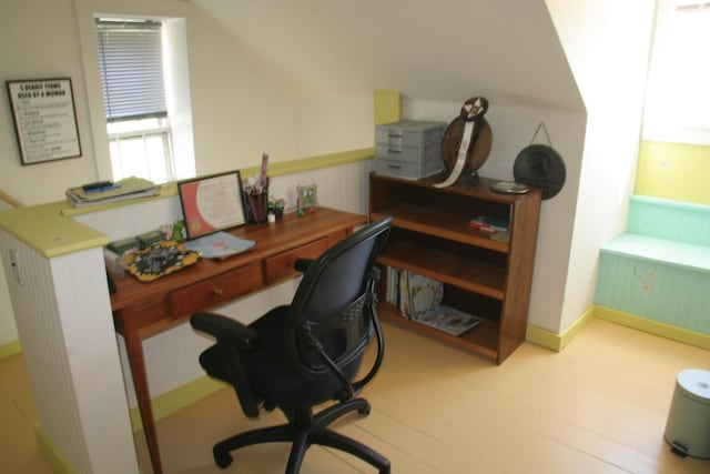 2884 Tampico Rd, Danville, VT 05828 - office area with lofted ceiling and tile patterned floors
