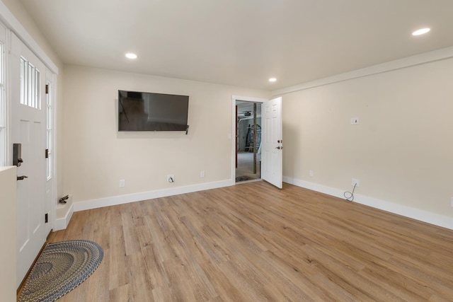 10 Call Rd, Webster, NH 03303 - unfurnished living room featuring recessed lighting, light wood-style flooring, and baseboards