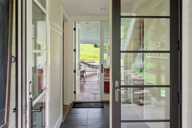 2192 Jack Hill Rd, Calais, VT 05650 - doorway featuring stone tile floors and french doors