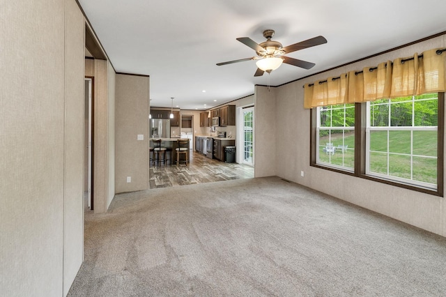 29 Stoneham Rd Unit 4, Wakefield, NH 03872 - unfurnished living room with ceiling fan and light carpet