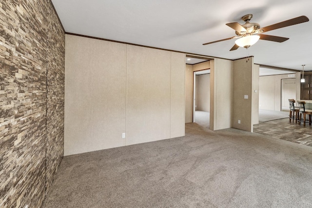 29 Stoneham Rd Unit 4, Wakefield, NH 03872 - carpeted empty room featuring a ceiling fan and crown molding