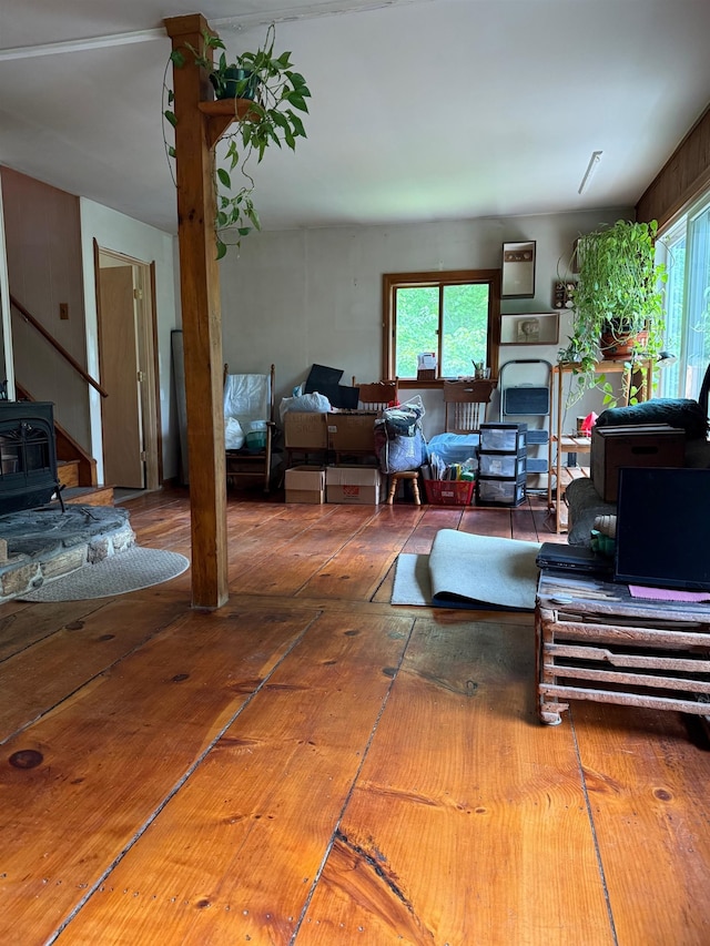 191 Highland Rd, Wallingford, VT 05773 - living area featuring a wood stove