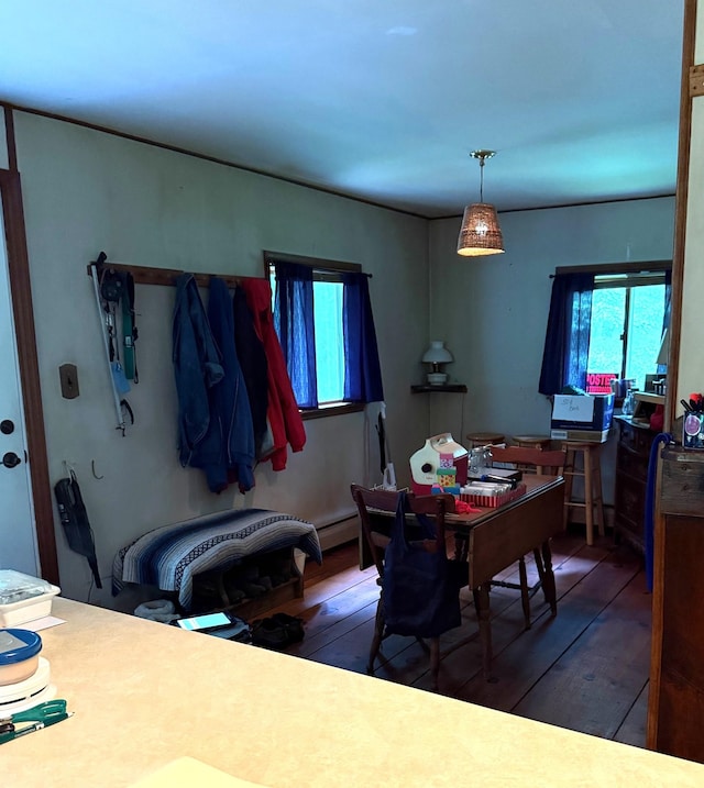 191 Highland Rd, Wallingford, VT 05773 - dining space with wood-type flooring and a desk