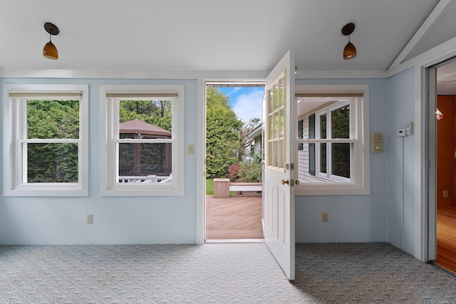 33 Wildwood Dr, Burlington, VT 05408 - doorway to outside with carpet floors