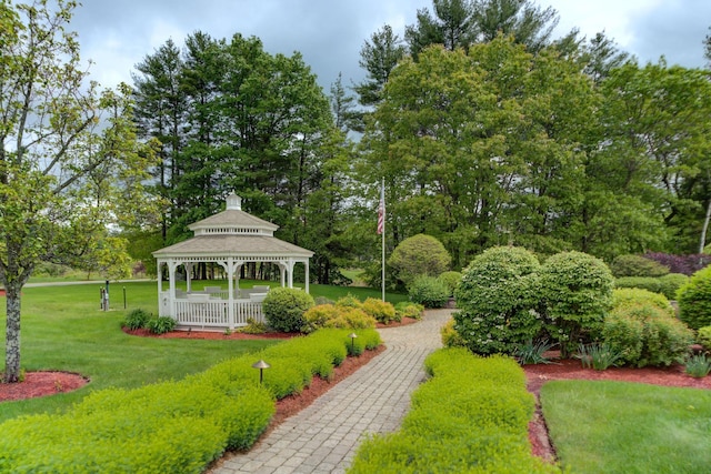 17 Misty Meadow Rd Unit 17, Windham, NH 03087 - view of community with a gazebo, a lawn, and view of scattered trees
