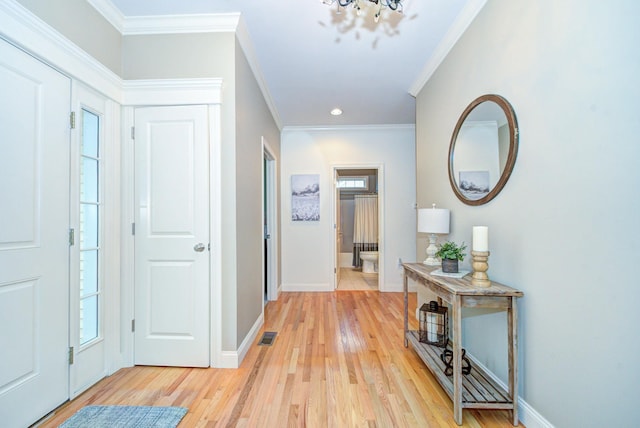 17 Misty Meadow Rd Unit 17, Windham, NH 03087 - foyer entrance featuring crown molding, light wood-style floors, baseboards, and recessed lighting