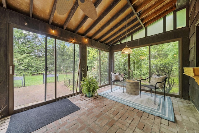 3 Timber Ln, Merrimack, NH 03054 - sunroom featuring vaulted ceiling, plenty of natural light, and ceiling fan