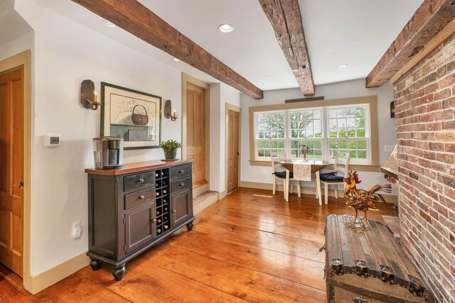 74 Bartlett Rd, Barnstead, NH 03225 - interior space with beam ceiling, hardwood / wood-style floors, baseboards, and recessed lighting