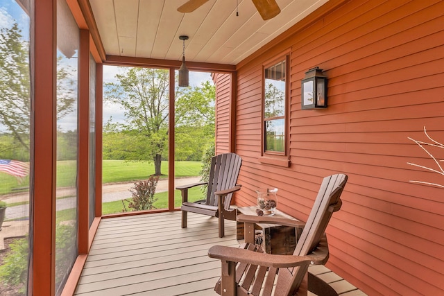 74 Bartlett Rd, Barnstead, NH 03225 - sunroom / solarium with a ceiling fan