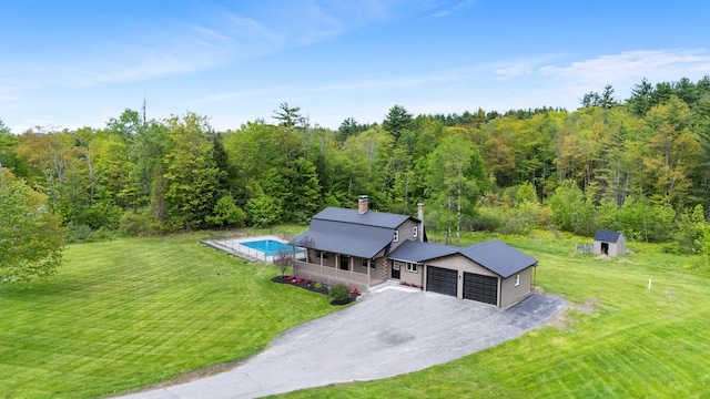 753 Sanborn Rd, Sanbornton, NH 03269 - view from above of property with a forest and a pool