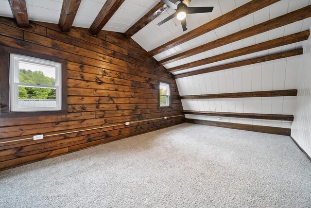 753 Sanborn Rd, Sanbornton, NH 03269 - carpeted empty room featuring wooden walls and ceiling fan