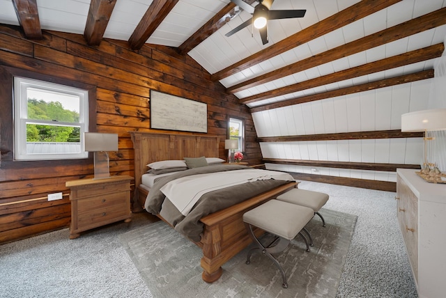753 Sanborn Rd, Sanbornton, NH 03269 - carpeted bedroom featuring multiple windows and wooden walls