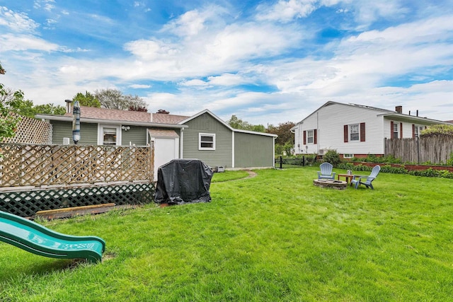 47 Foch St, Manchester, NH 03104 - view of yard with a fire pit
