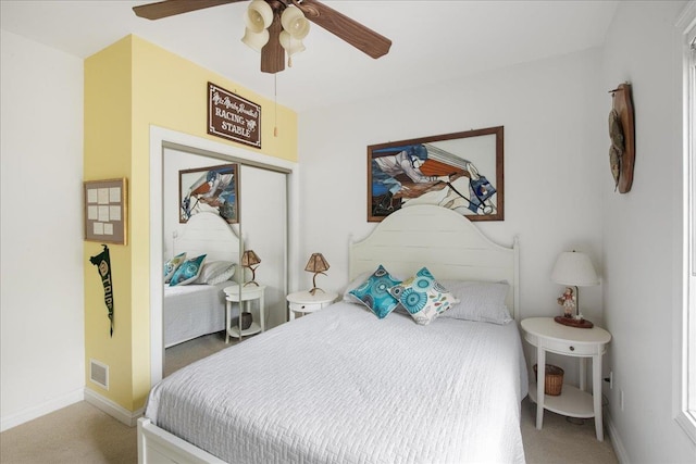 26 Pinnacle Dr, South Burlington, VT 05403 - carpeted bedroom with a closet, ceiling fan, and baseboards
