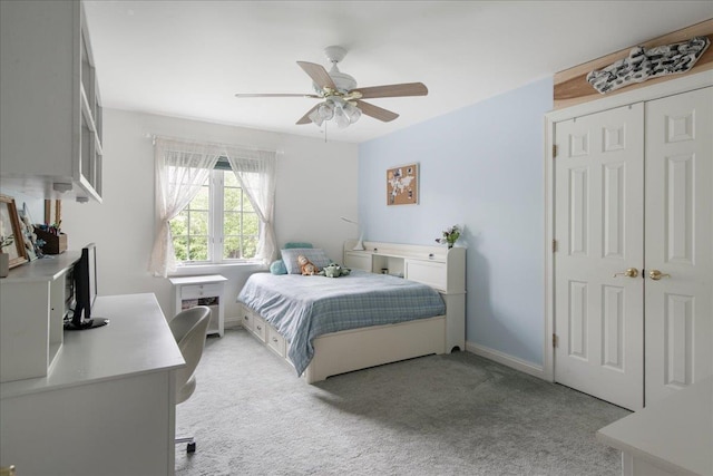 26 Pinnacle Dr, South Burlington, VT 05403 - bedroom featuring light colored carpet, ceiling fan, and baseboards