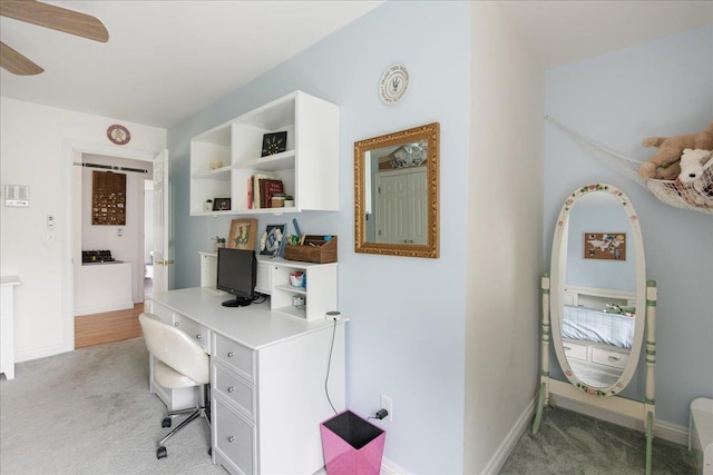 26 Pinnacle Dr, South Burlington, VT 05403 - office area with light colored carpet, ceiling fan, and baseboards