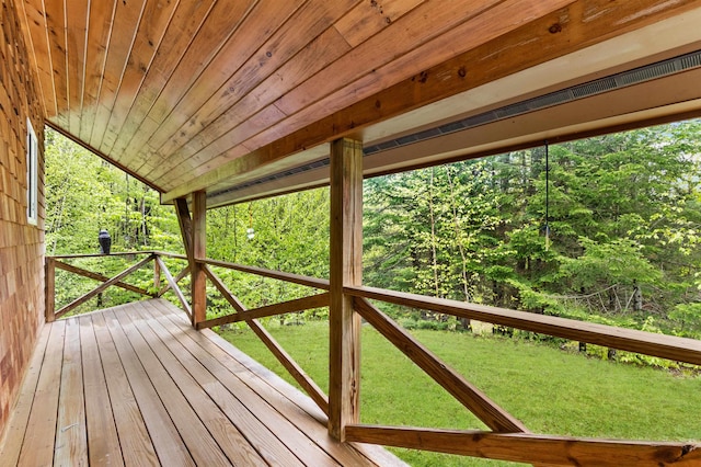 174 Sky View Rd, Stratford, NH 03590 - wooden terrace featuring a lawn